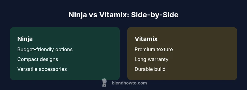 Comparison infographic of Ninja vs Vitamix blender