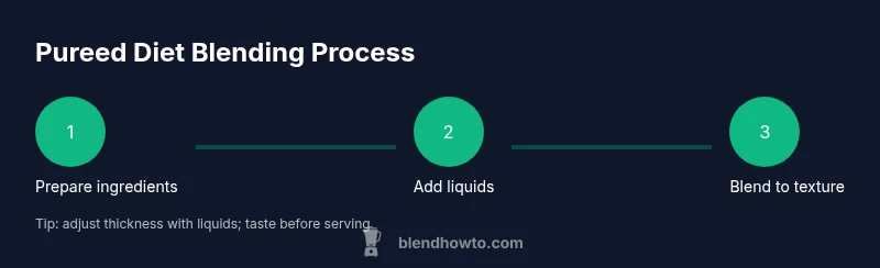 Process infographic showing steps to blend for a puree