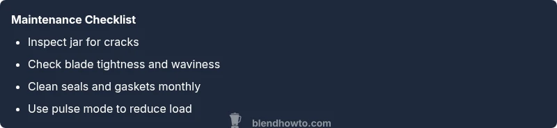 Checklist for blender maintenance and troubleshooting