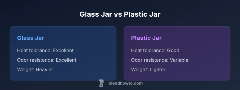 Infographic comparing glass jar and plastic jar in blenders