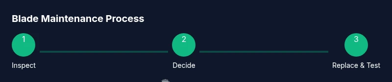 Infographic showing blade maintenance steps