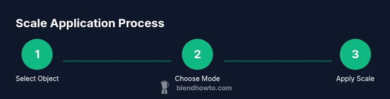 Process infographic showing select object, choose mode, apply scale