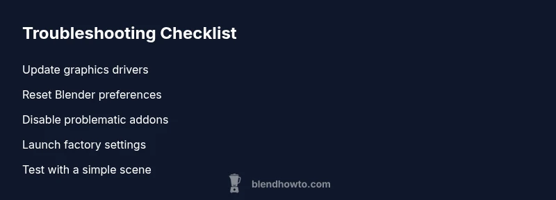 Checklist for Blender troubleshooting