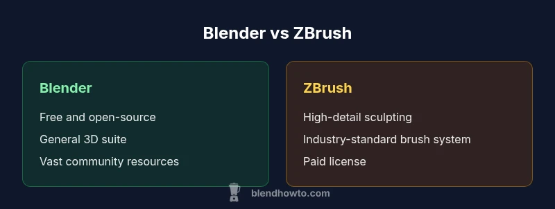 A side-by-side comparison of Blender and ZBrush for 3D sculpting and modeling.