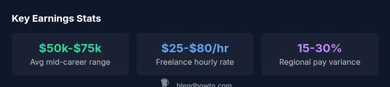 Earnings snapshot for Blender artists by experience