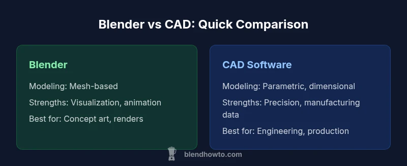 Comparison infographic Blender vs CAD
