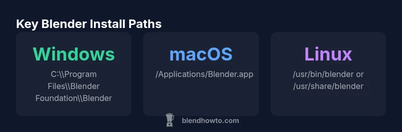 Infographic showing Blender install paths by OS