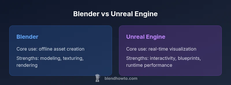 Diagram comparing Blender and Unreal Engine capabilities